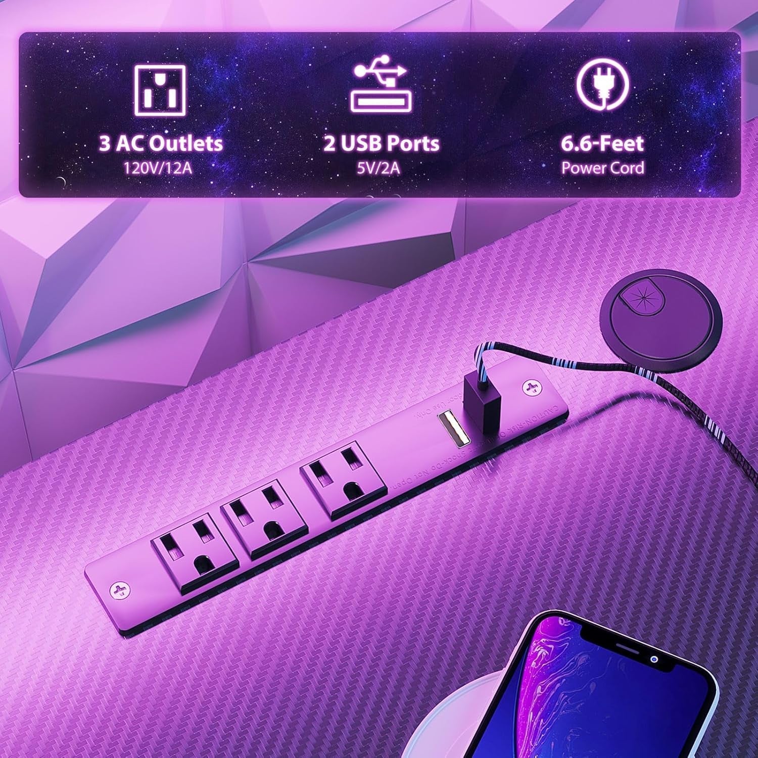 31 Inch Small Gaming Desk with LED Lights & Power Outlets, Computer